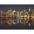 thumbnail image 2 of Frank, Assaf 18x15 Gold Ornate Wood Framed with Double Matting Museum Art Print Titled - Illuminated Manhattan skyline at twilight - New York City, 2 of 4