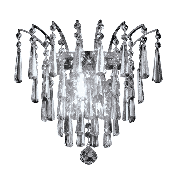 Artistry Lighting Victoria Drop Collection 16"x13" Chrome 3-Light Crystal Wall Sconce