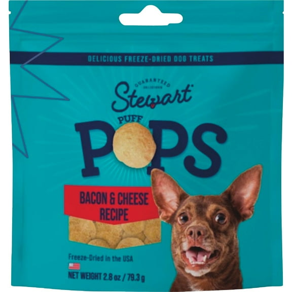 Stewart PuffPops 2.8 Oz. Bacon & Cheese Freeze-Dried Dog Treats 402304