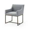 thumbnail image 2 of Modrest Elijah Modern Grey & Copper Antique Brass Dining Chair, 2 of 5