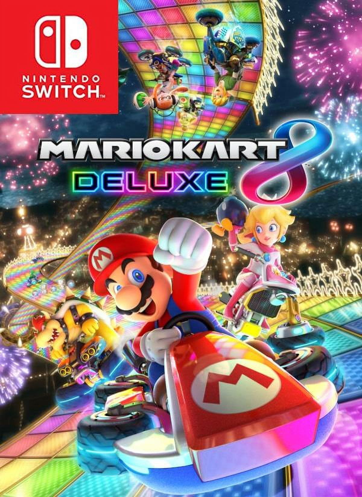 Nintendo Switch Mario Kart 8 Bundle: Red Blue JoyCon, Deluxe