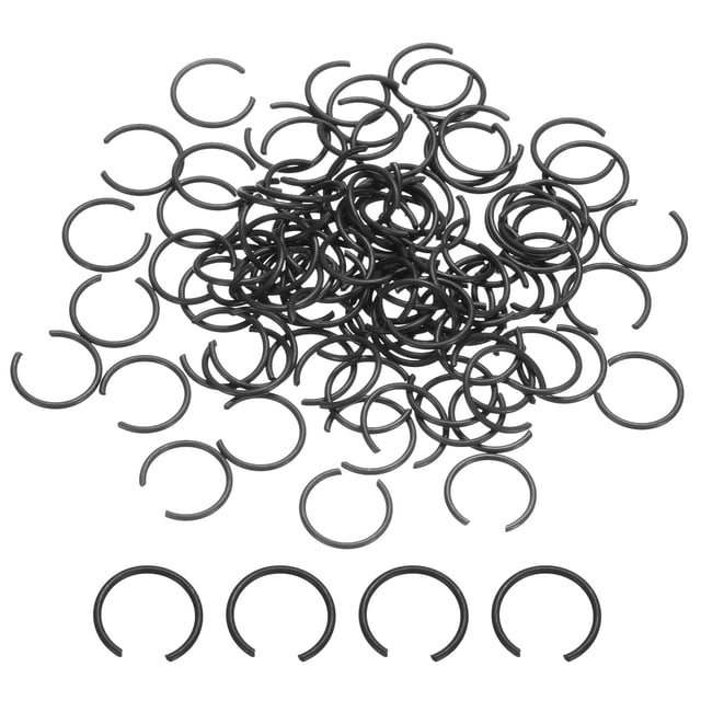 100 Pack9mm Round Wire C-Clips, Internal Retaining Ring Circlip, Black