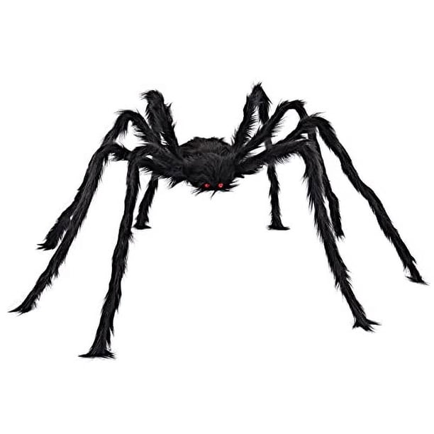 Decoraciones de Halloween al aire libre JOYIN de 5 pies. Araña peluda, araña gigante espeluznante y falsa con grandes patas peludas para decorar el patio en Halloween. Fiesta decorada en negro