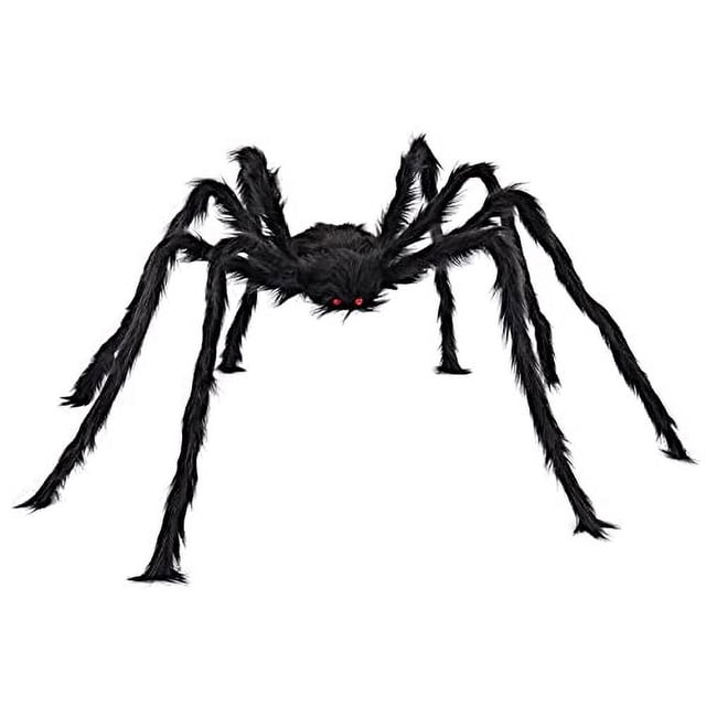 Decoraciones de Halloween al aire libre JOYIN de 5 pies. Araña peluda, araña gigante espeluznante y falsa con grandes patas peludas para decorar el patio en Halloween. Fiesta decorada en negro