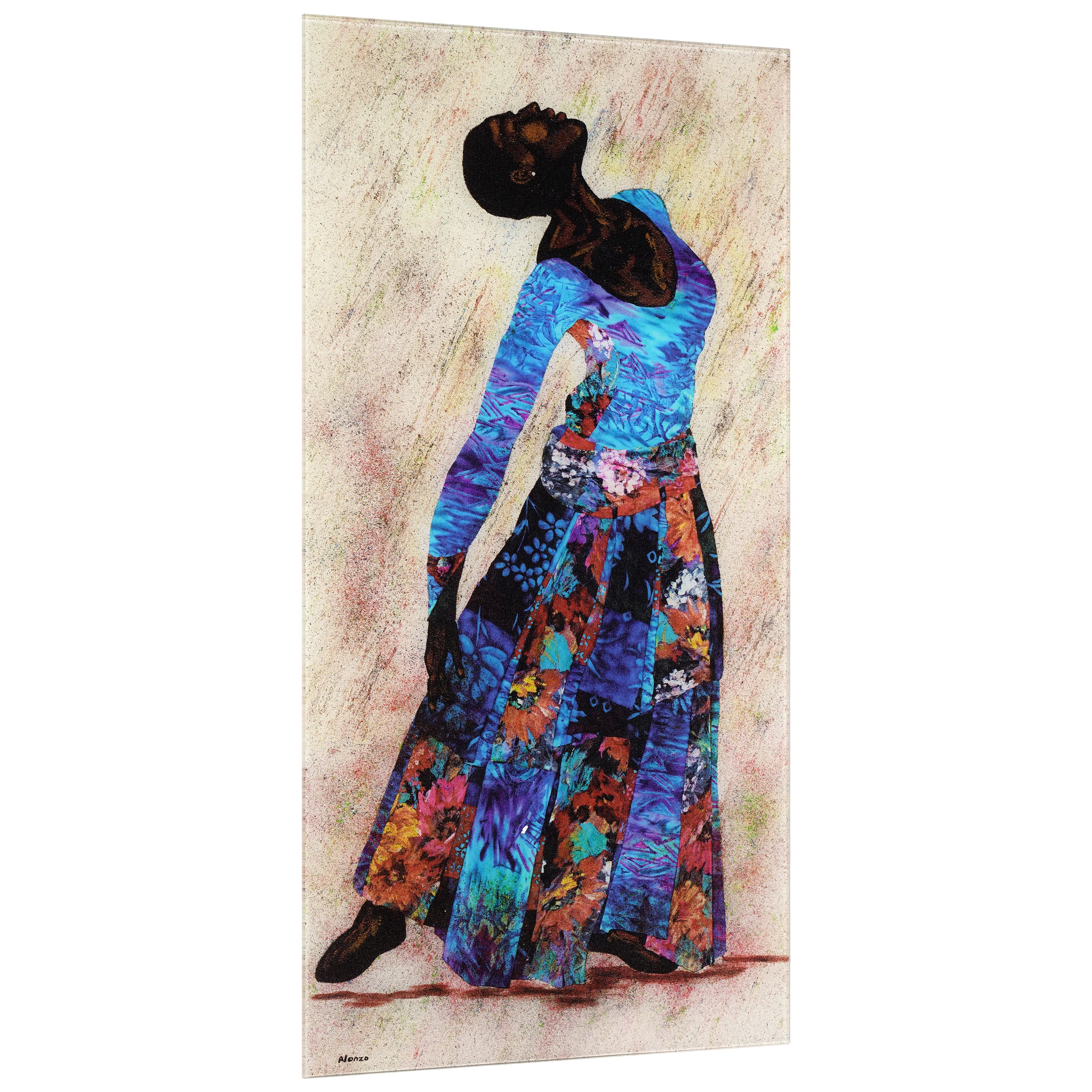 "Her Beauty II" Woman 72"x 36" Frameless Reverse Printed Tempered Art Glass Wall Art