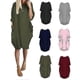 thumbnail image 2 of Women Plus Size Long Eeve Loose Midi Dress With Pockets, 2 of 4