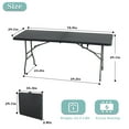 thumbnail image 3 of CL.HPAHKL Rectangular Folding Table, Plastic Folding Tables 6 ft Long Fold-in-Half Party Tables with Carrying Handle Heavy Duty Folding Table for Picnic, Dining, Party, Office, Home, Black, 3 of 8
