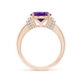 thumbnail image 2 of ANGARA Natural 3.15 Ct. Amethyst with Diamond Classic Ring in 14K Rose Gold for Women (Ring Size: 4), 2 of 10