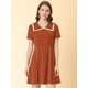 thumbnail image 4 of INSPIRE CHIC Vestido Acampanado De Manga Corta Con Cuello De Mu?eca Estampado De Corazón Para Mujer Caramelo XL, 4 of 6