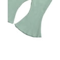 thumbnail image 4 of Fortune Baby Girls 2Pcs Ribbed Outfits Infant Long Sleeve Buttons Ruffle Top+Long Flared Pants, 4 of 7