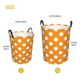 thumbnail image 3 of Daiia Orange And White Polka Dot Round Laundry Basket with Handles Thickened Waterproof Circular hamper,Dirty Clothes Storage Basket for Bedroom,Bathroom,College Dorm-, 3 of 6