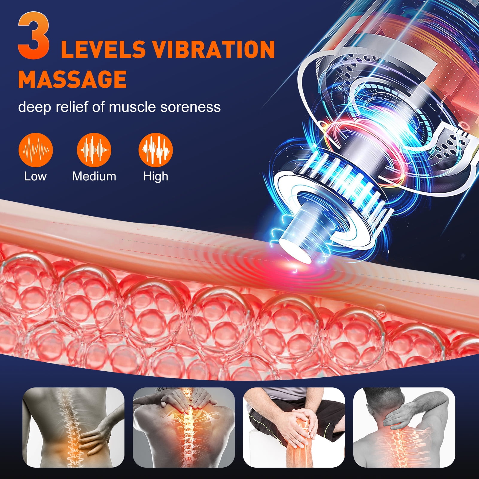 Cordless Heated Back Belt Brace for Relax, Heated Pad, Decompression Back Belt, Lumbar Support Belt with Heat & Vibration,Heated Waist Belt Massaager for Women & Men
