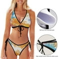 thumbnail image 3 of Dreamtimes Watercolor Dragonfly Flowerjpg Women's Bikini Set O Ring Tie Back High Cut Two Piece Swimsuit Bathing Suits, Large, 3 of 7
