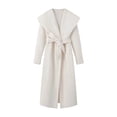 thumbnail image 2 of IUYRTFE Women's Long Wool Blend Coat with Shawl Collar and Self Tie Belt Slim Fit Wrap Winter Overcoat, 2 of 8
