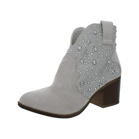 Sugar Womens Comet Faux Suede Pointed Toe Cowboy, Western Boots