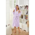 thumbnail image 4 of U2SKIIN Women Fuzzy Robes, Hooded Soft Long Plush Fluffy Bathrobes(Lavender,2XL-3XL), 4 of 5