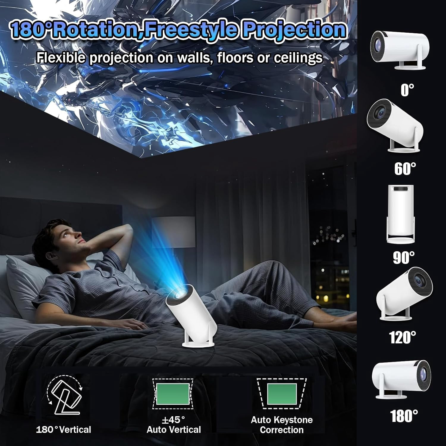P30 MAX Mini Projector 36000+ Games 14 Emulators,Game Projector with Controllers,Android 11,H713 Chip Portable Projectors with WiFi & Bluetooth,Auto Focus Keystone,180° Rotation (Red Box)