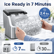 Friwest Nugget Ice Maker Countertop, Portable Pebble Ice Machine with Self-Cleaning, Soft Chewable Ice Maker for Home Kitchen Office RV