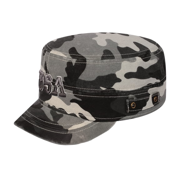 Unisex Embroidered The USA, Military Hat, Grey Camo/Grey Camo, Adjustable Fit