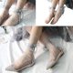 thumbnail image 2 of Calcetines tobilleros holgados, transparentes, ultrafinos, vintage, con lazo, cinta dulce, perlas de imitación, cuentas, malla transparente, medias sueltas de tul, 2 of 4