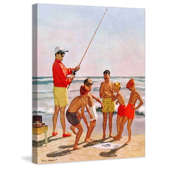 Marmont Hill Big Pole Little Fish by Richard Sargent Painting Print on Canvas