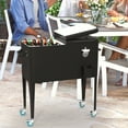 thumbnail image 6 of FDW 80 Quart Outdoor Cooler Cart Rolling Ice Cooler Ice Chest with Wheels Side Handles Bottle Opener Cap Catcher Portable Drink Cooler for Parties Poolside Patio BBQ Beach, Black, 6 of 8
