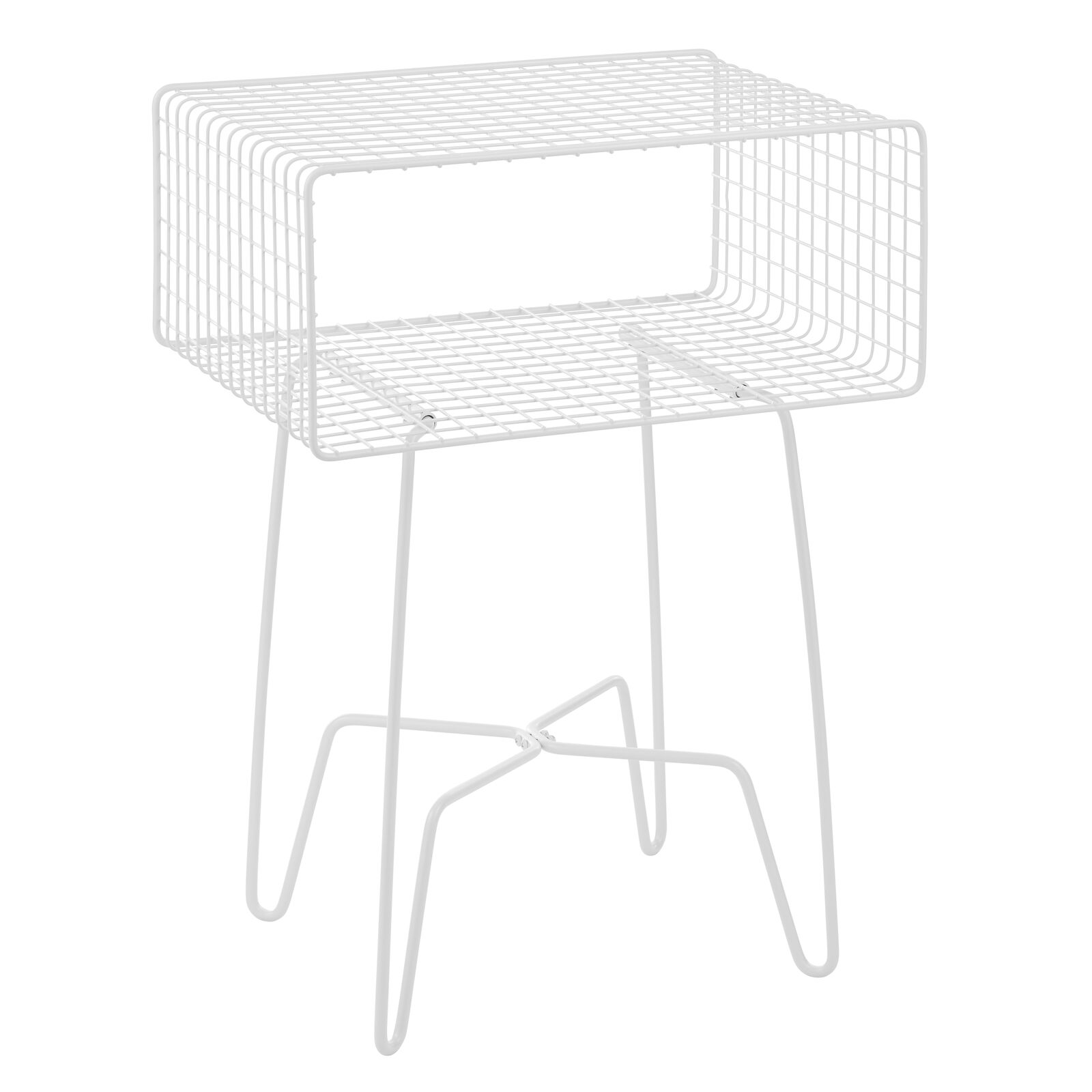 mDesign Modern Industrial Side Table with Storage Shelf, 2Tier Metal