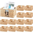 thumbnail image 5 of Wicker Storage Basket Bulk x x  Handwoven Water Hyacinth  Bin with Handles Woven Laundry for Organizer Shelves  Color, 5 of 6