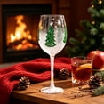 thumbnail image 4 of Colorful Painted Christmas Wine Glass 9in Festive Stemware Art Goblet with Gift Box for Holiday Party Table Decor, 4 of 6