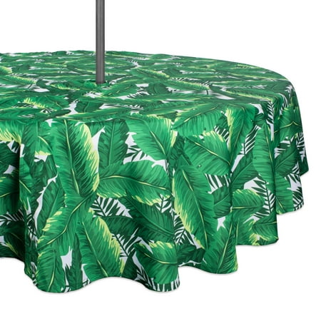 Design Imports Casual Round Banana Leaf Umbrella Outdoor Tablecloth 52 100 Polyester Multiple Sizes