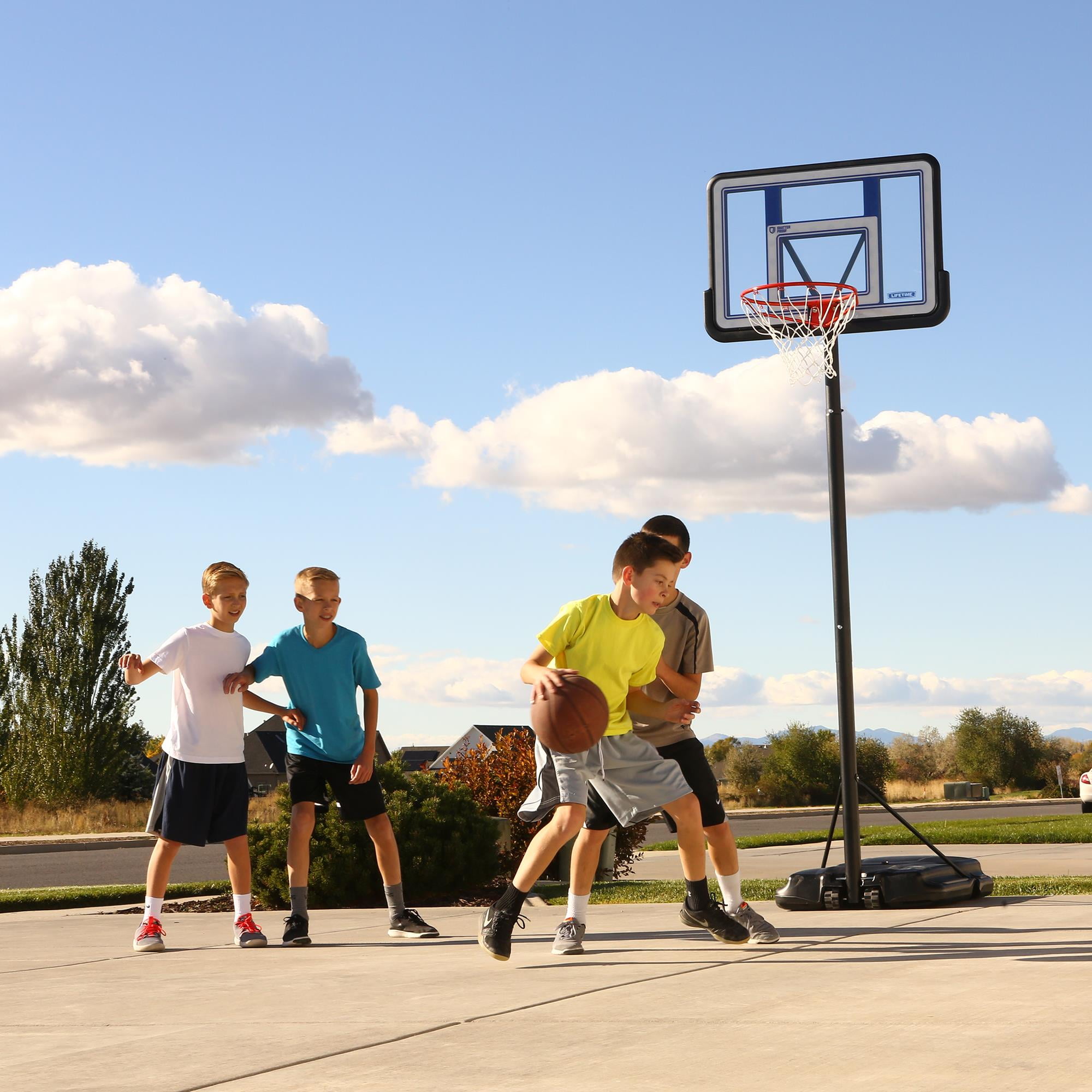 Lifetime 44-Inch Shatterproof Portable Basketball Hoop with Telescoping Adjustment & Classic Rim - Model 90073-Outdoor Play