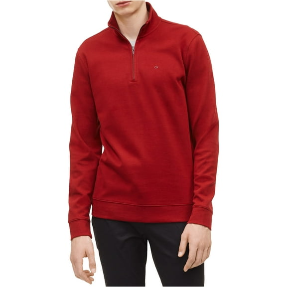 $89.50 Calvin Klein Men's Classic Quarter Zip Sweater Cotton Artemis Red - XXL