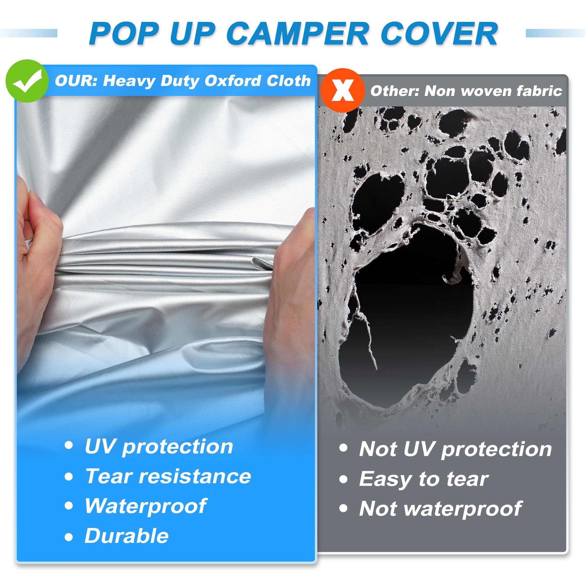 Unique Bargains Folding Camper Tent Travel Trailer RV Cover 12ft-14ft