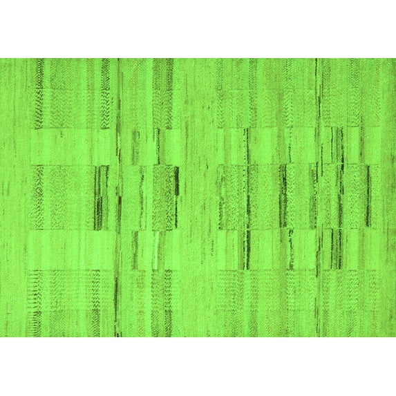 Ahgly Company Indoor Rectangle Solid Green Modern Area Rugs, 7' x 9'