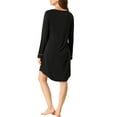 thumbnail image 3 of Unique Bargains Women’s Lounge Dress Pajama Round Neck Soft Sleepwear Nightgown, 3 of 6