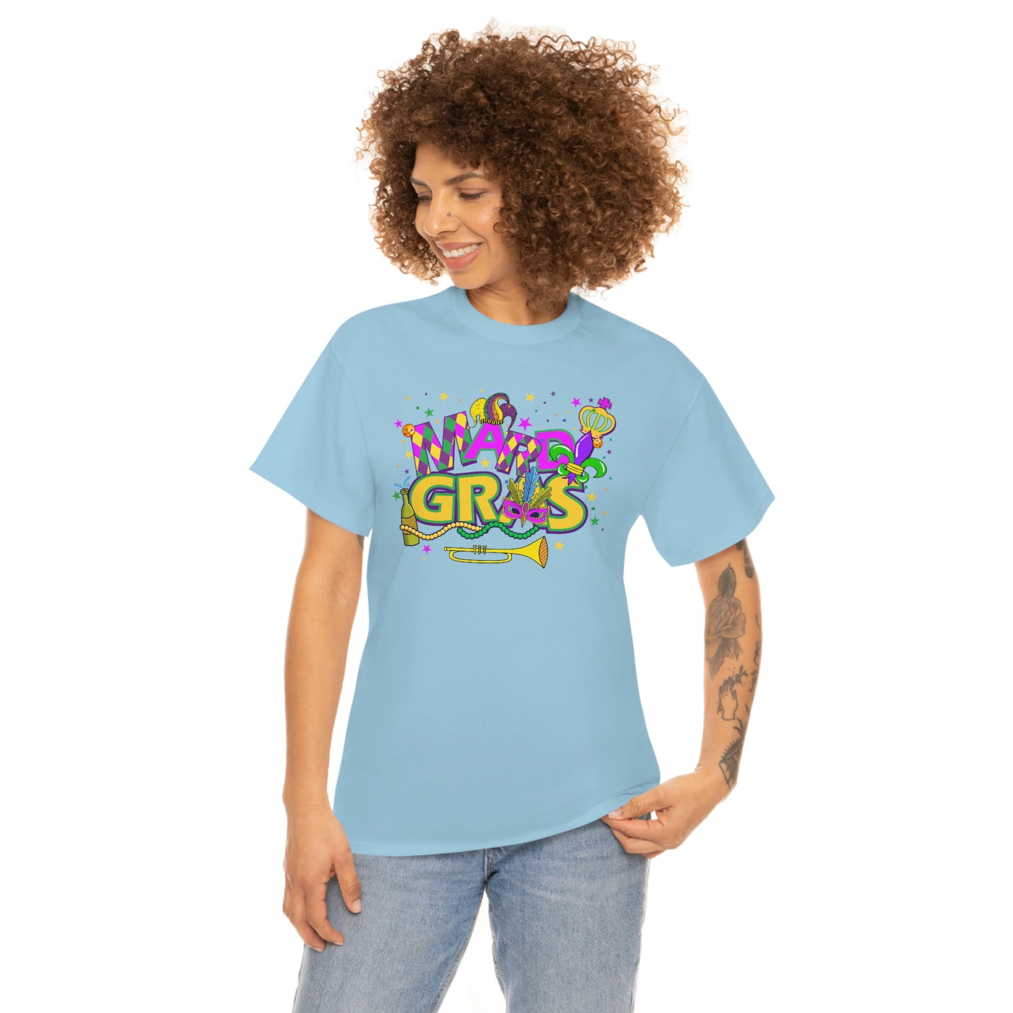 Familyloveshop LLC Mardi Gras T Shirt, Mardi Gras Couple T-Shirt, Fat  Tuesday Shirt, Saints Shirt, Men Women Graphic T Shirts 