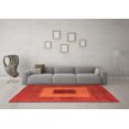 thumbnail image 3 of Ahgly Company Indoor Round Abstract Orange Modern Area Rugs, 4' Round, 3 of 4