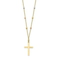 thumbnail image 2 of Primal Gold 14 Karat Tri-Color Diamond-cut Beaded Cross Necklace, 2 of 3
