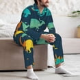 thumbnail image 7 of Yiaed Hand Drawn Seamless Print Men’s Pajamas Set - Long Sleeve Button Down Sleep Shirt and Pajama Bottoms Sleepwear Set Mens Pjs Sets Men's Pajama Bottoms-Large, 7 of 7