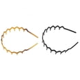 thumbnail image 3 of 2 diademas en zigzag de color negro y marrón, de plástico, con forma de tiburón y peine para el pelo., 3 of 14