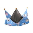 thumbnail image 3 of Hamaca para hámster, hamaca para mascotas, jaula colgante, túnel de 2 capas, juguete, cama columpio para juegos cálidos, cama para dormir para mascota Oso Azul L, 3 of 8