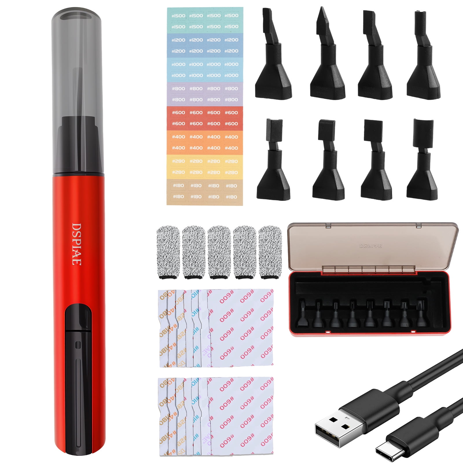 Reciprocating Sander, Mini Detail Sander Tool, USB Quick Charging Electric  Sanding Pen with 8 Sanding Heads 3 Gears Adjustable Polishing Machine for  Grinding Polishing Crafts,Projects Surface - Walmart.com