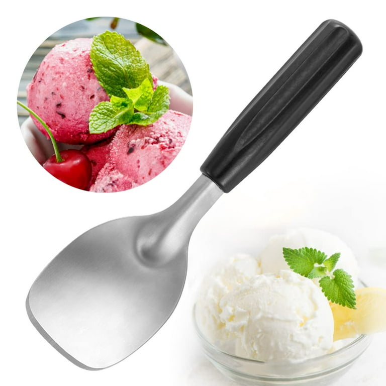 WDXIN Stainless Steel Ice Cream Scoop with Wood Handle,Flat Dessert Spade  Butter Cutter for Dining Kitchen Utensil, Home(Scoop)