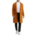 thumbnail image 2 of Abrigo Inspire Chic para hombres, de doble botonadura, con cuello de muesca, cálido, de invierno, abrigo largo de negocios con bolsillos, color marrón M, 2 of 6