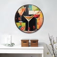 thumbnail image 2 of Yayeee Wall Clock Battery Operated 11.9" Silent Quartz Non-Ticking for Living Room Decor, Art Cocktails, 2 of 8