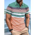 thumbnail image 1 of 3D Printed Short Sleeve, Buttons Men's POLO Shirt Color Figure Men's Spring And Summer Street Laps T-Shirt, 1 of 3