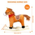 thumbnail image 5 of Trendix Plush Rocking Horse Toy with Interactive Sounds, Wooden Rockers, Wagging Tail Rocking Chair, 50kg Load Capacity, 23" Height, Dark Brown (Battery not included), 5 of 7