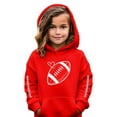 thumbnail image 2 of Teen Kids Pullover Hoodie Girls Casual Sweatshirt With Football Print Soft Athletic Outerwear Clothing Watermelon Red Size 13-14T, 2 of 4