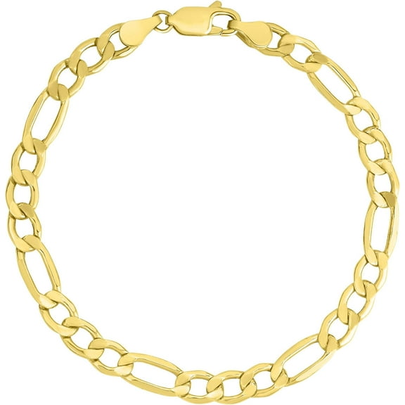 10k Yellow Gold 5.5mm Lite Figaro Chain Link Bracelet or Anklet