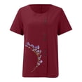 thumbnail image 4 of Liquidation! Uooqdmx Chemises en Lin pour Femmes, Chemises à Manches Courtes pour Femmes, Hauts Fluides pour Femmes, Blouse Col Rond Décontractée Coupe Ample Tunique, Hauts en Gaze pour Femmes, Rouge L, 4 of 4